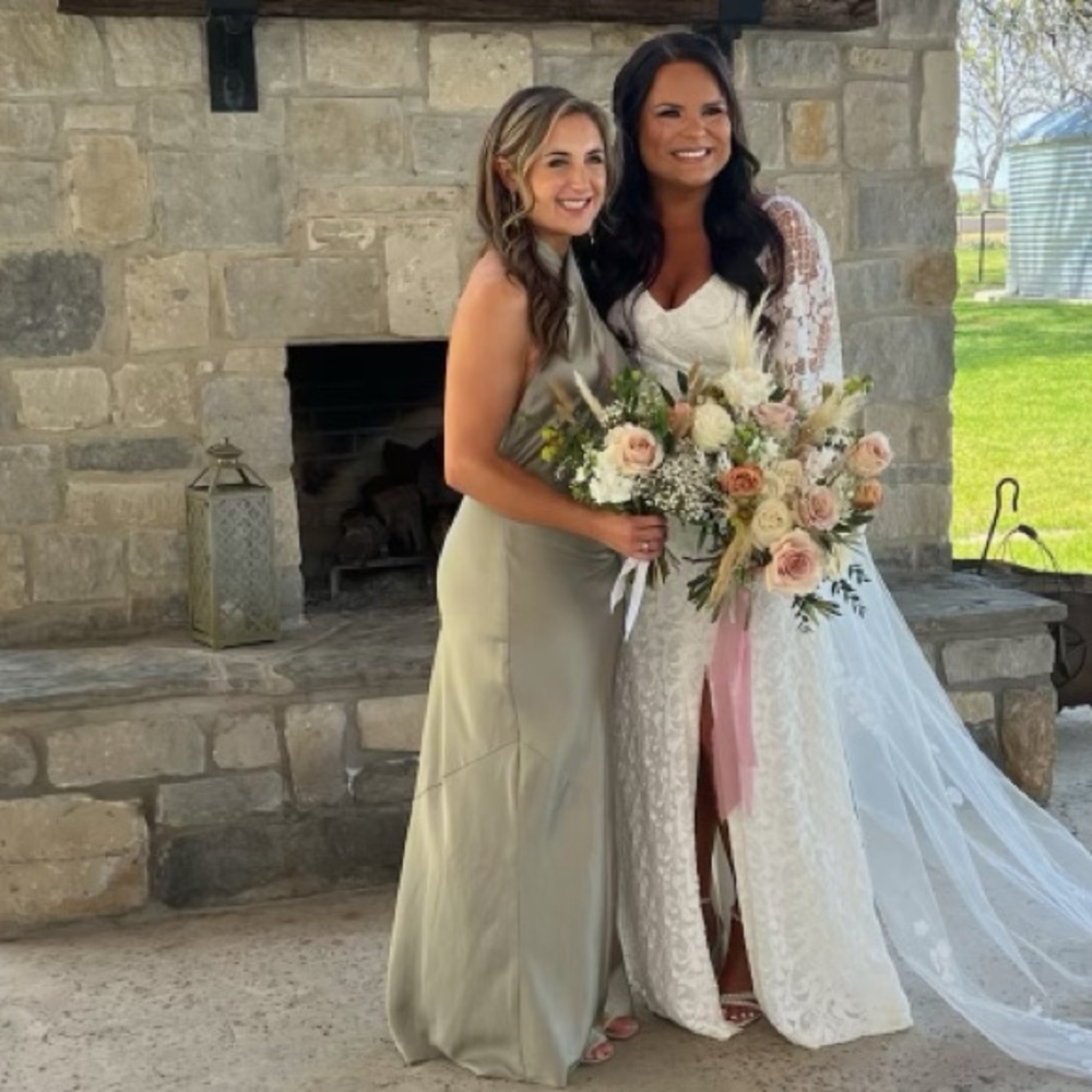 Show Me Your Mumu Jasmine Halter Maxi Dress Moss Green Luxe Satin S